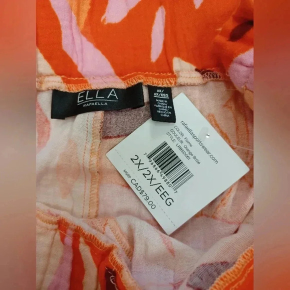Rafaella  NWT 100% Cotton Floral Shorts Sixe 2X - Picture 5 of 7